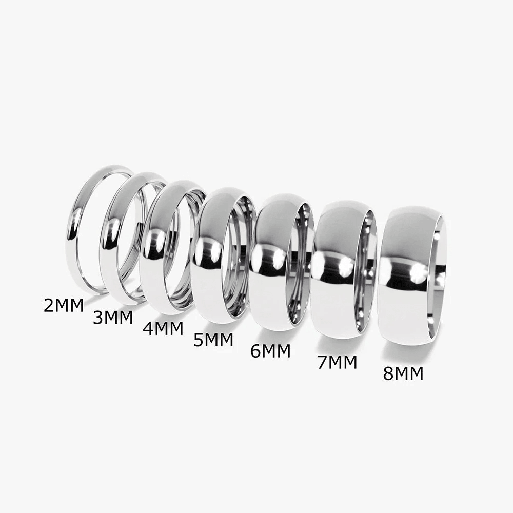 2mm–8mm Classic High-Polish Dome Wedding Band - Novelle Vow