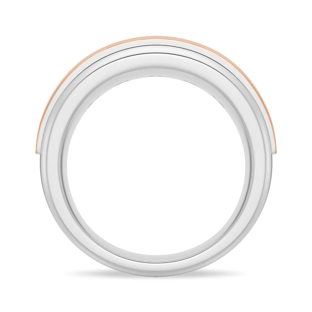 8mm Two-Tone Channel-Set Moissanite Men's Wedding Band - Novelle Vow