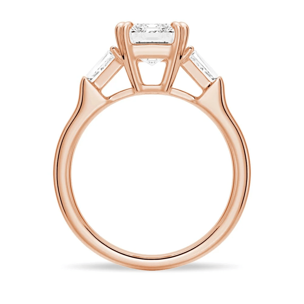Emerald-Cut Moissanite Three-Stone Engagement Ring - Novelle Vow