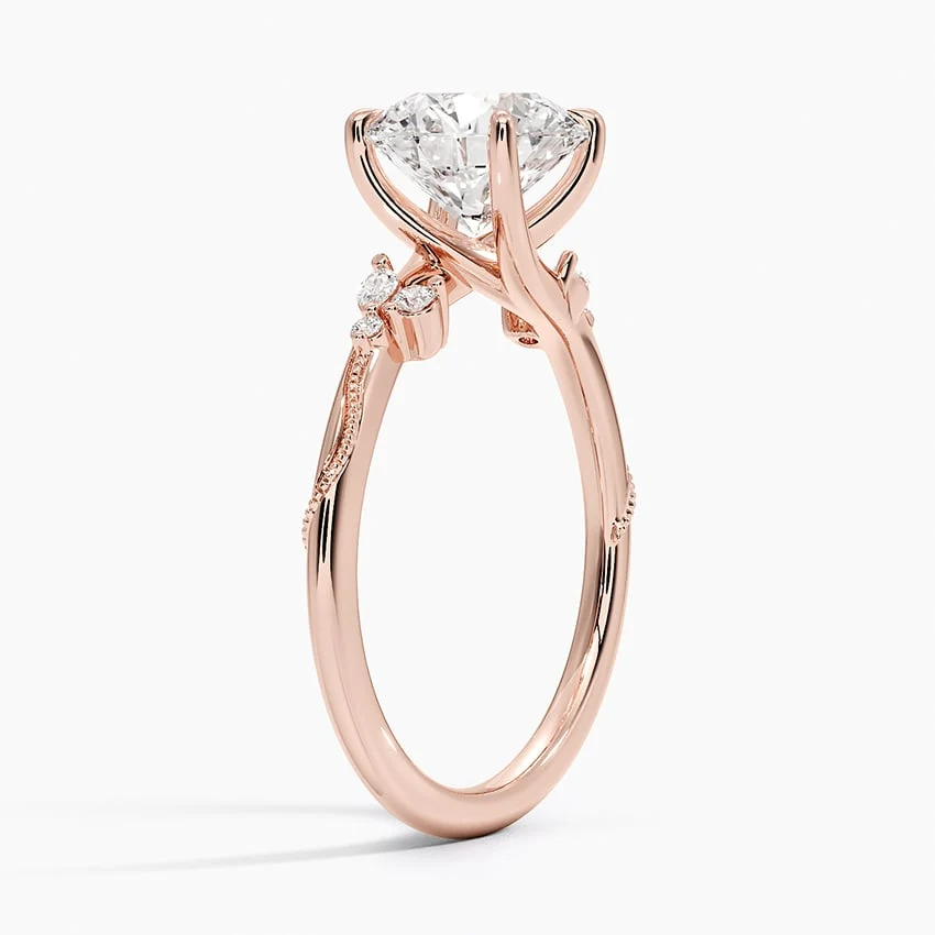 Elegant Round Moissanite Solitaire Engagement Ring
