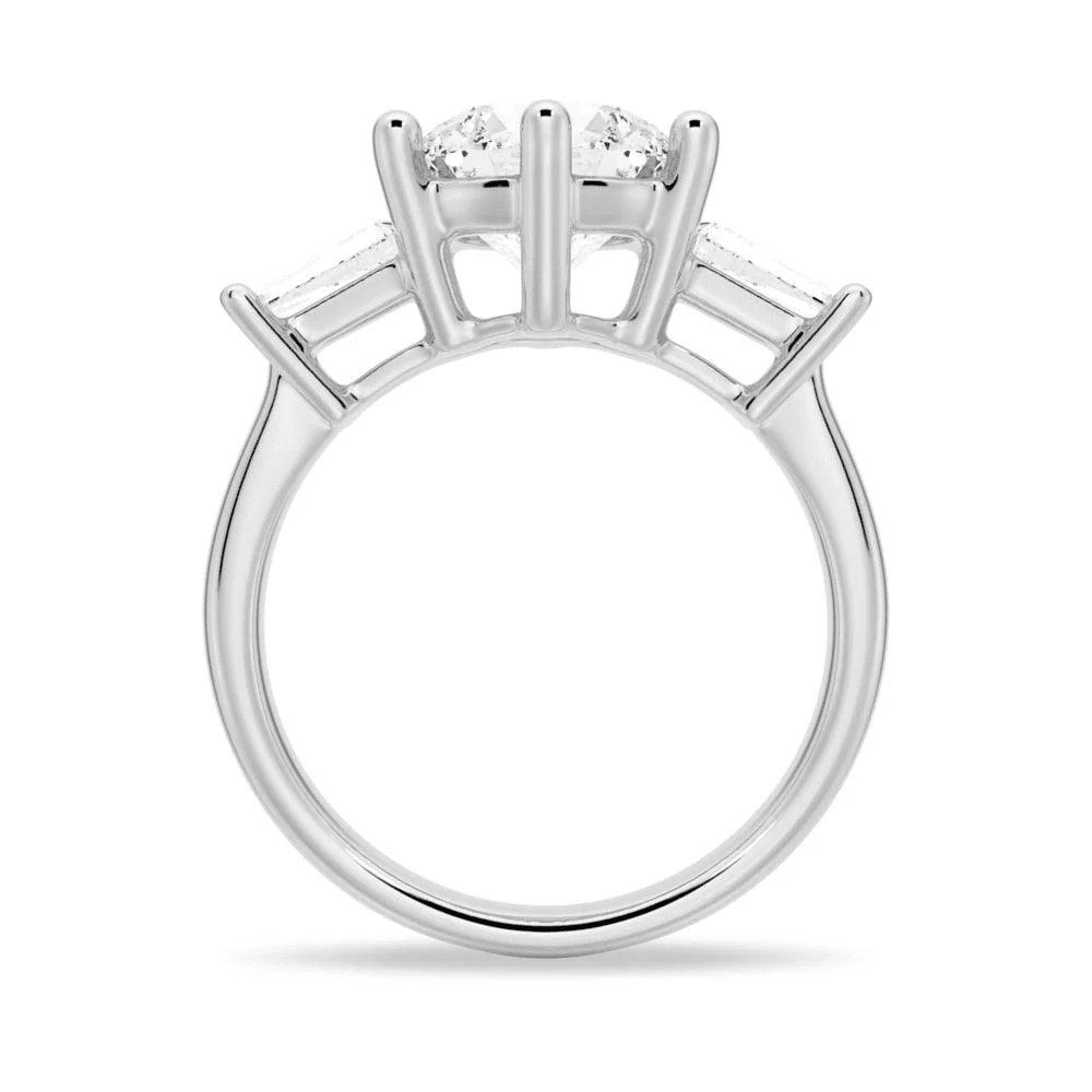 Tapered Baguette Three Stone Moissanite Engagement Ring - Novelle Vow