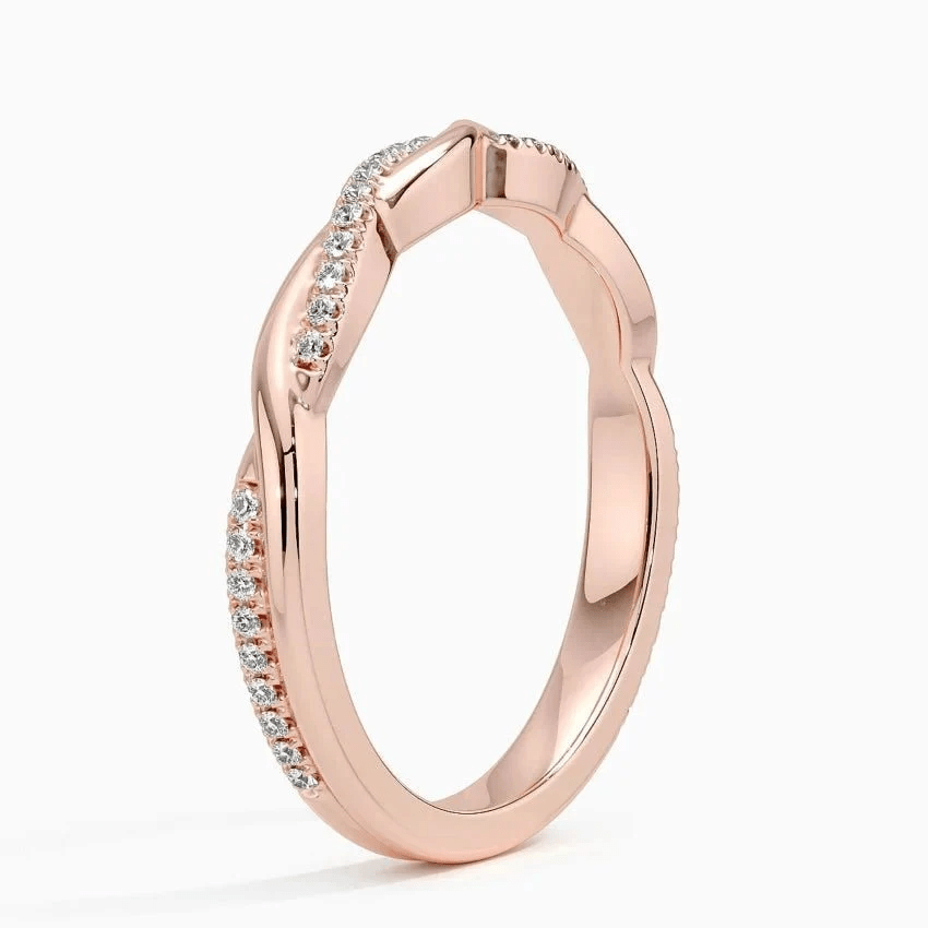 Twisted Pavé Moissanite Wedding Band - Novelle Vow