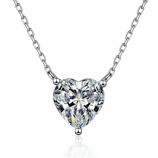 1 CT Heart Cut Moissanite Solitaire Pendant Necklace - Novelle Vow