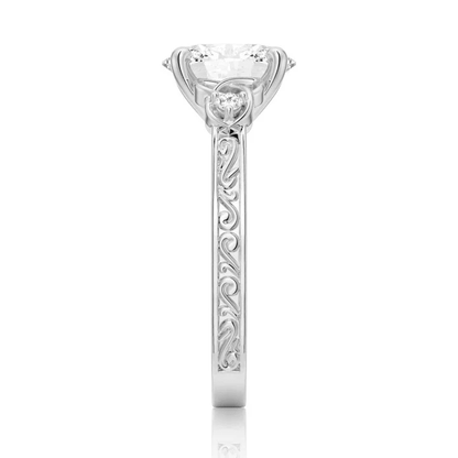 2ct Oval Moissanite Celtic Knot Engagement Ring with Vintage Filigree - Novelle Vow