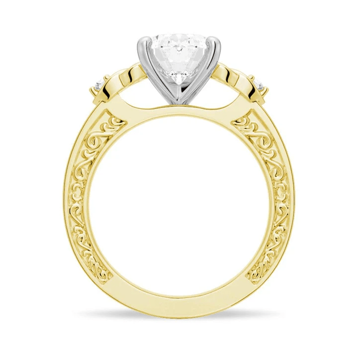 2ct Oval Moissanite Celtic Knot Engagement Ring with Vintage Filigree - Novelle Vow