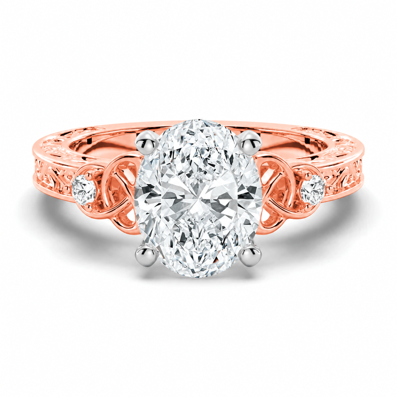 2ct Oval Moissanite Celtic Knot Engagement Ring with Vintage Filigree - Novelle Vow