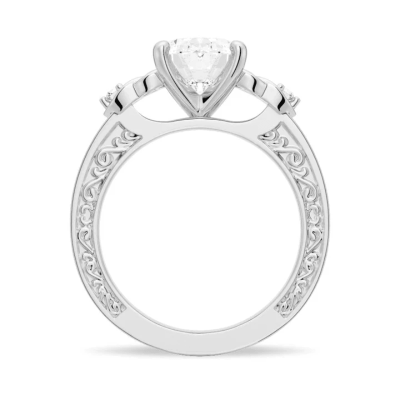 2ct Oval Moissanite Celtic Knot Engagement Ring with Vintage Filigree - Novelle Vow