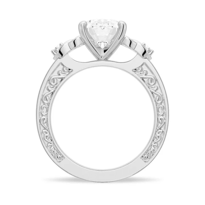 2ct Oval Moissanite Celtic Knot Engagement Ring with Vintage Filigree - Novelle Vow