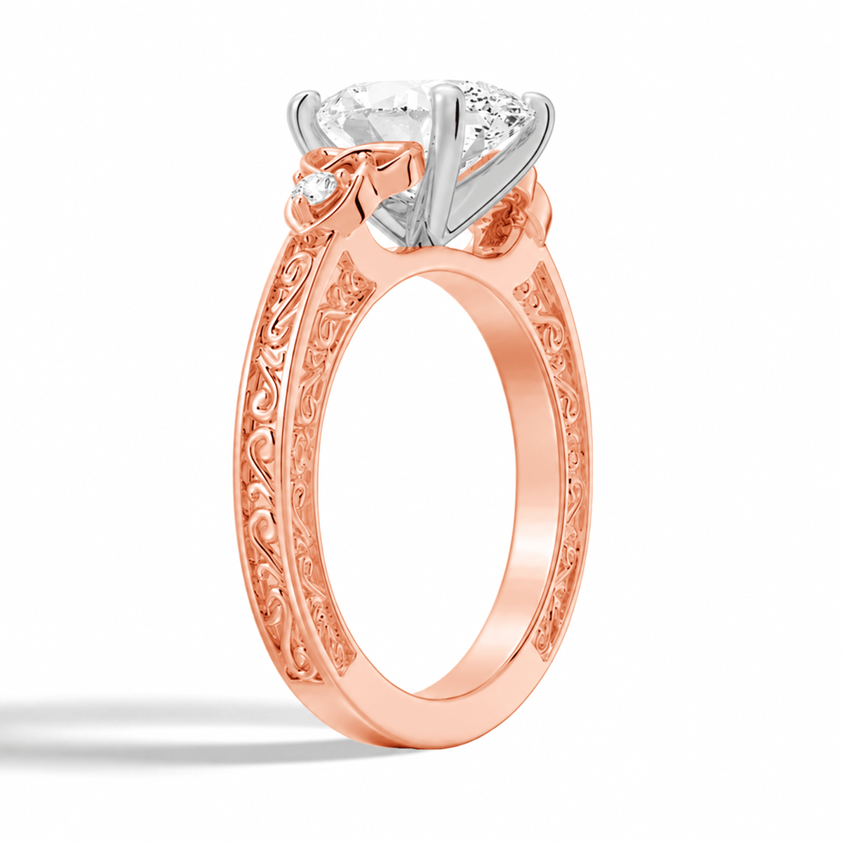 2ct Oval Moissanite Celtic Knot Engagement Ring with Vintage Filigree - Novelle Vow