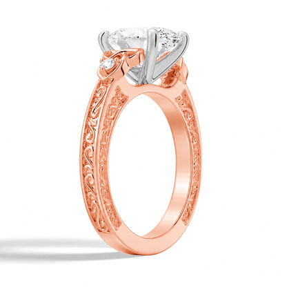 2ct Oval Moissanite Celtic Knot Engagement Ring with Vintage Filigree - Novelle Vow