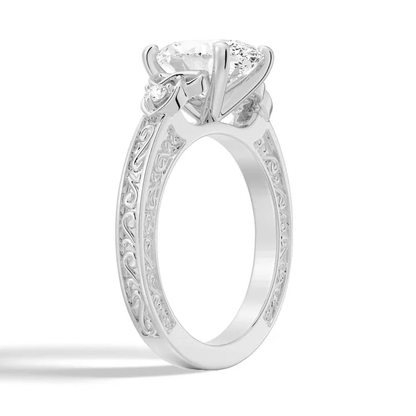 2ct Oval Moissanite Celtic Knot Engagement Ring with Vintage Filigree - Novelle Vow