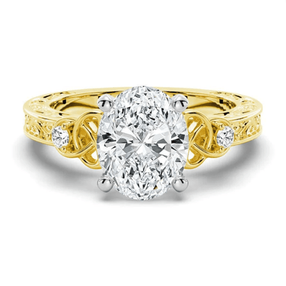 2ct Oval Moissanite Celtic Knot Engagement Ring with Vintage Filigree - Novelle Vow