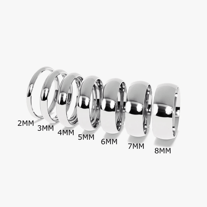 2mm–8mm Classic High-Polish Dome Wedding Band - Novelle Vow