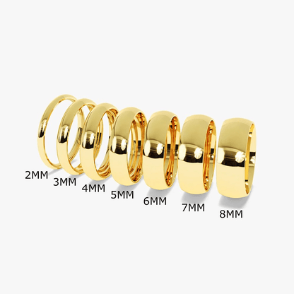 2mm–8mm Classic High-Polish Dome Wedding Band - Novelle Vow