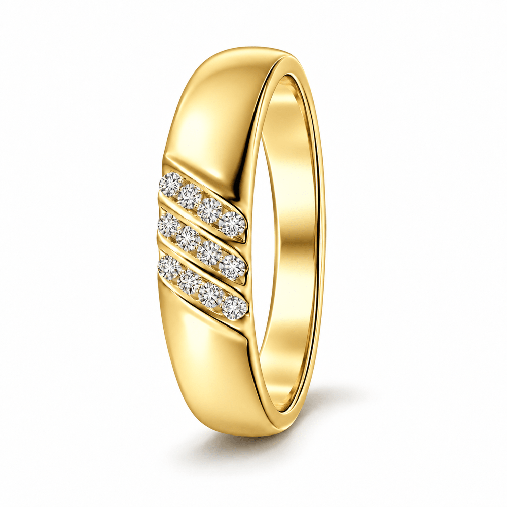3.5mm Diagonal Channel-Set Moissanite Men's Wedding Band - Novelle Vow