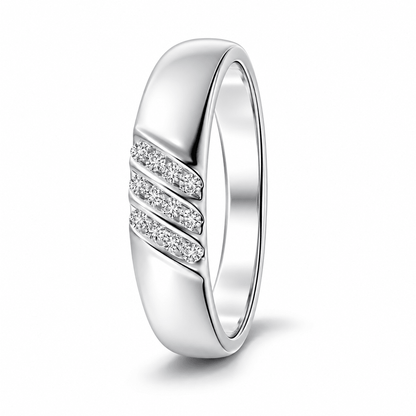 3.5mm Diagonal Channel-Set Moissanite Men's Wedding Band - Novelle Vow