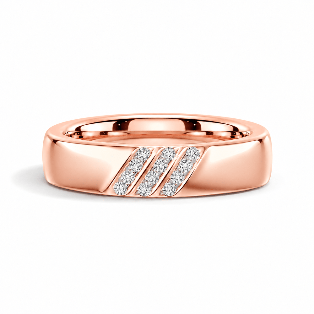 3.5mm Diagonal Channel-Set Moissanite Men's Wedding Band - Novelle Vow