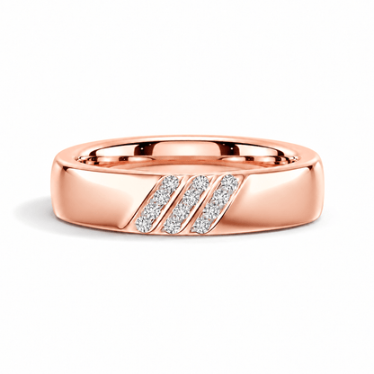 3.5mm Diagonal Channel-Set Moissanite Men's Wedding Band - Novelle Vow