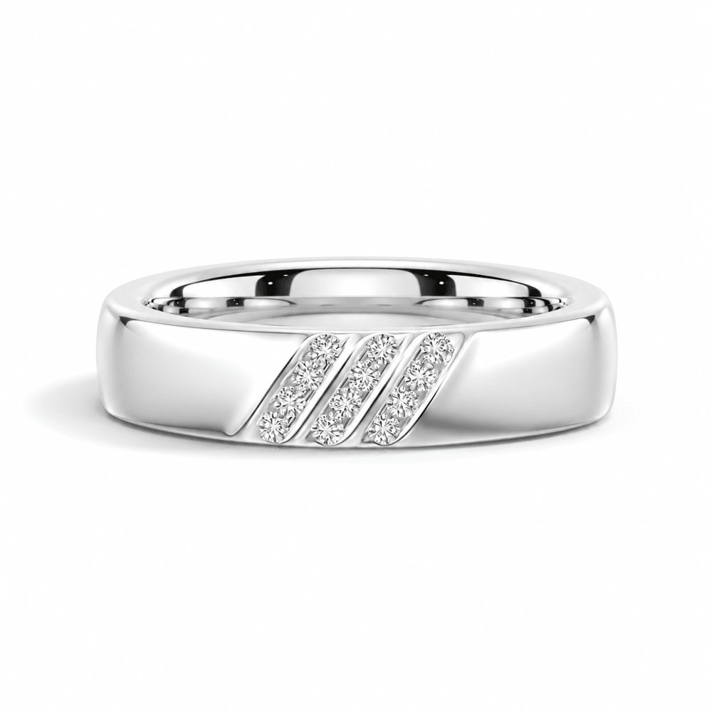 3.5mm Diagonal Channel-Set Moissanite Men's Wedding Band - Novelle Vow