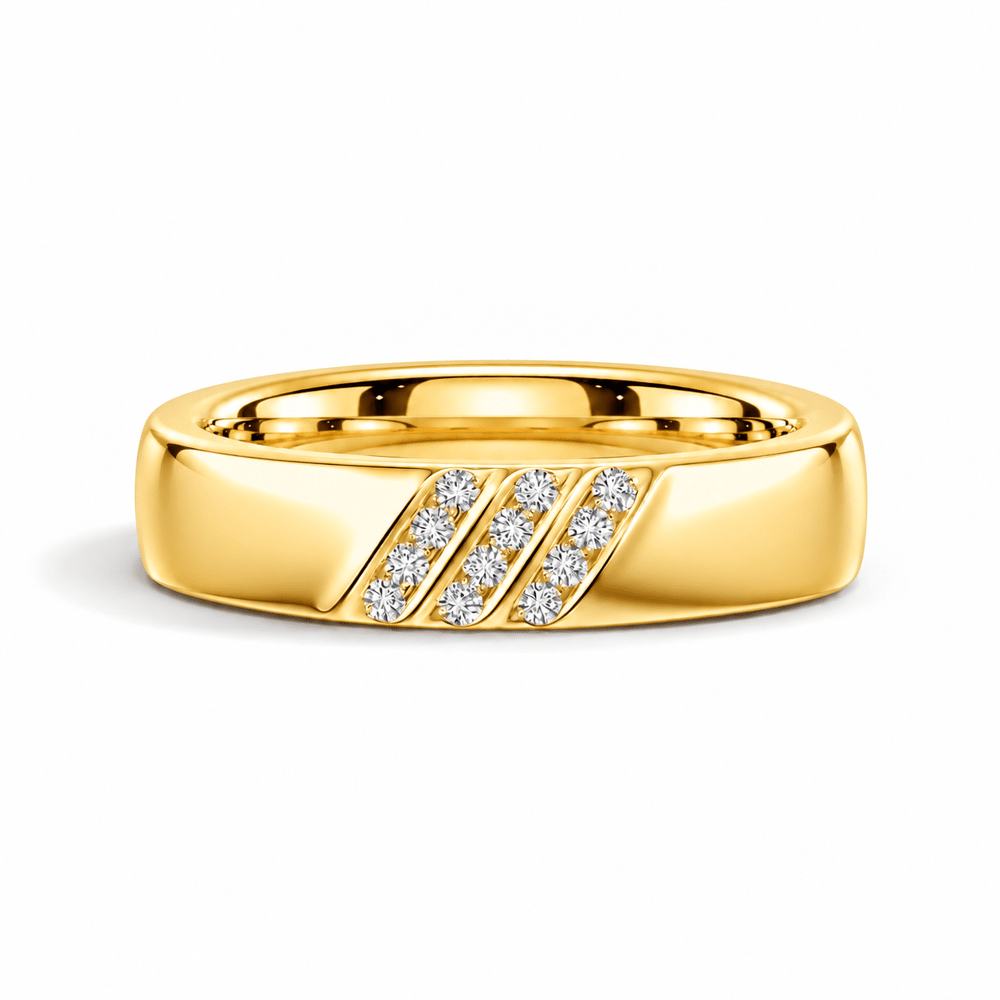3.5mm Diagonal Channel-Set Moissanite Men's Wedding Band - Novelle Vow