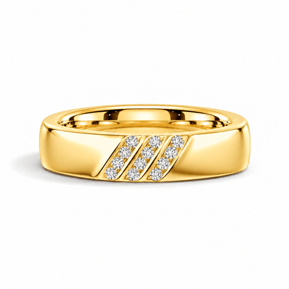 3.5mm Diagonal Channel-Set Moissanite Men's Wedding Band - Novelle Vow