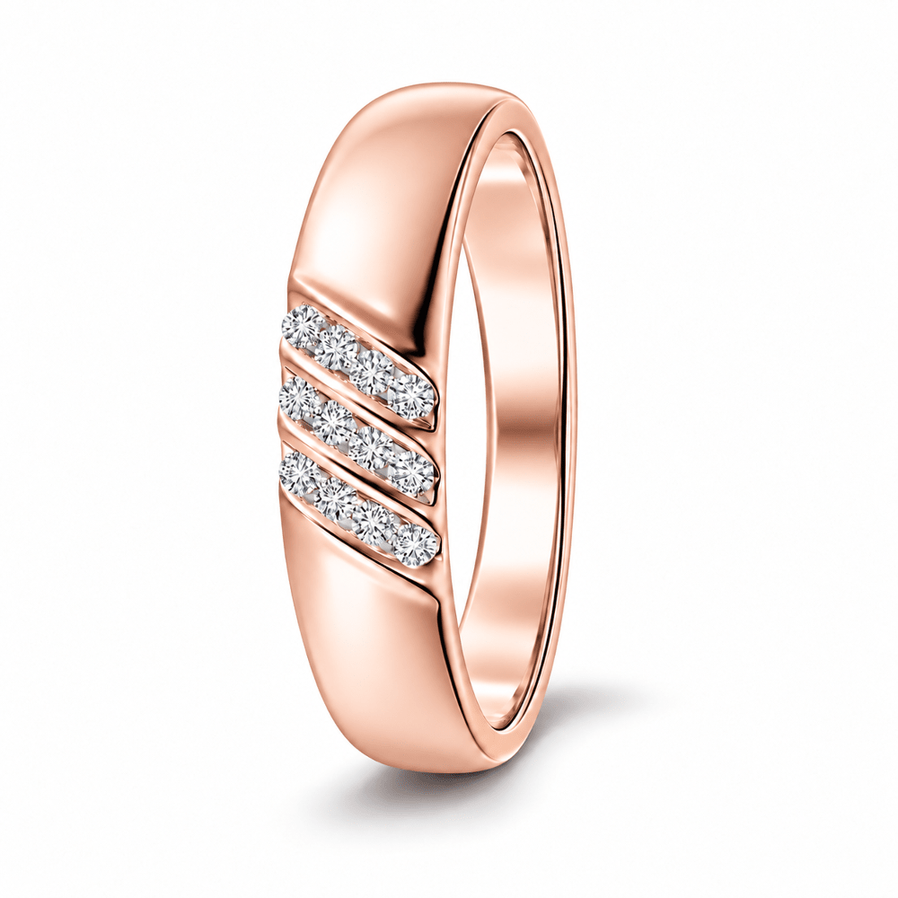 3.5mm Diagonal Channel-Set Moissanite Men's Wedding Band - Novelle Vow