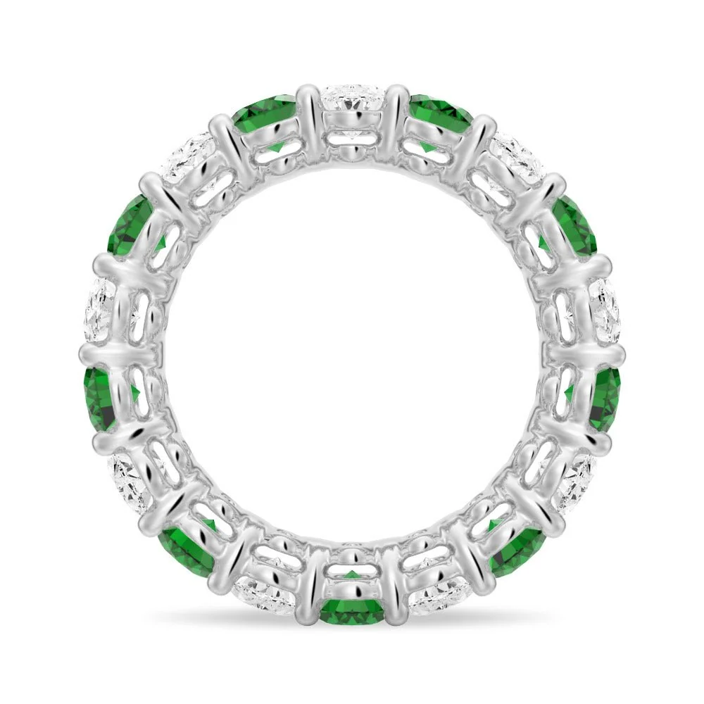 Oval-Cut Gemstone & White Sapphire Band