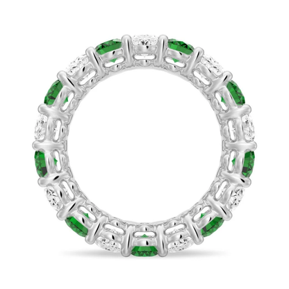 Oval-Cut Gemstone & White Sapphire Band