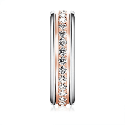 5.6mm Two-Tone Round-Cut Moissanite Men's Wedding Band - Novelle Vow