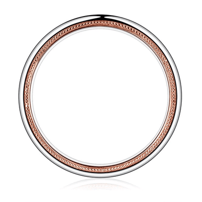 5.6mm Two-Tone Round-Cut Moissanite Men's Wedding Band - Novelle Vow