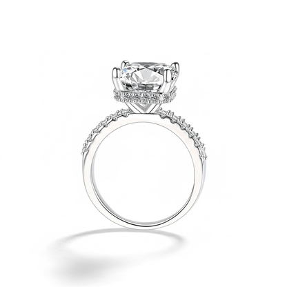 5ct Emerald Cut Hidden Halo Pavé Engagement Ring - Novelle Vow
