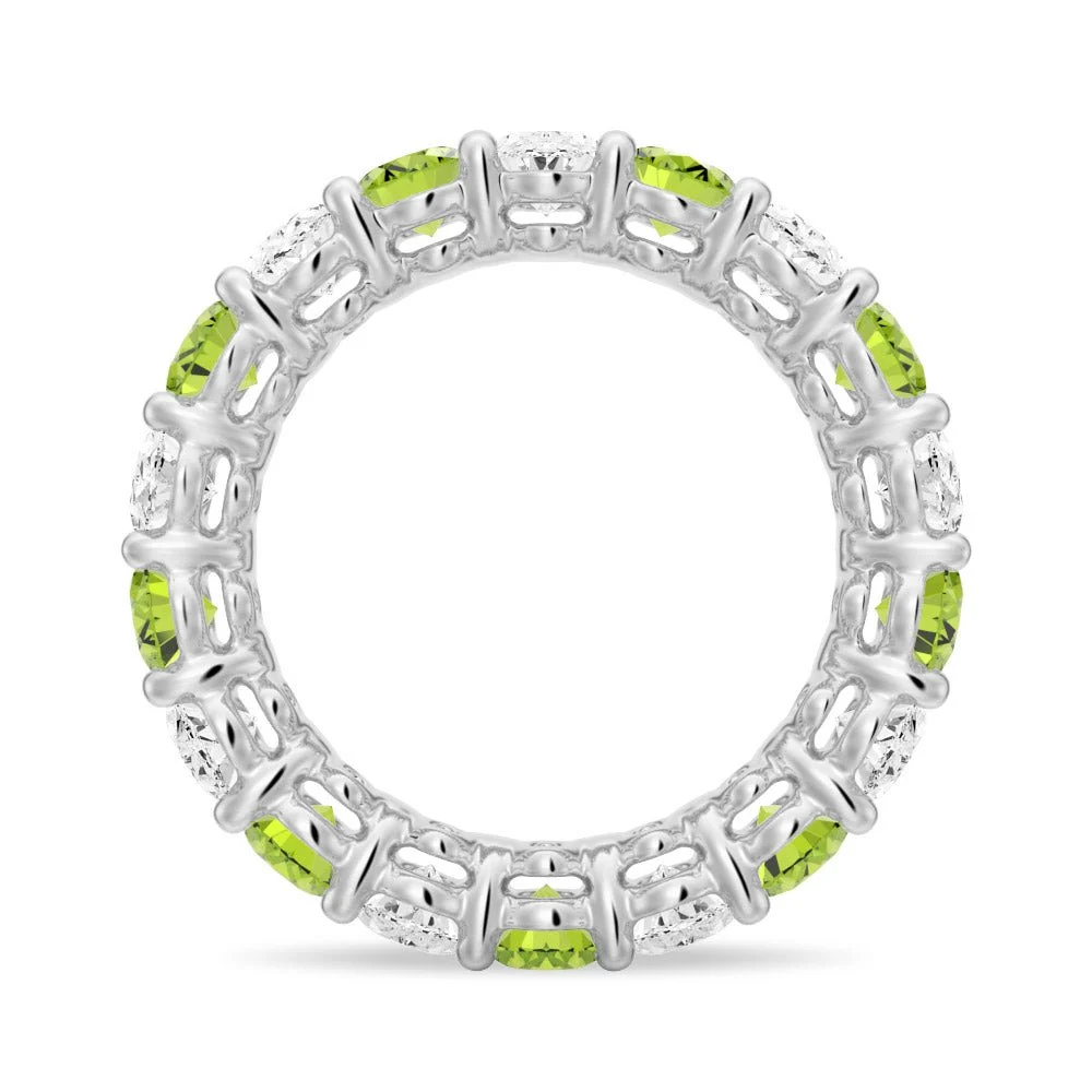 Oval-Cut Gemstone & White Sapphire Band