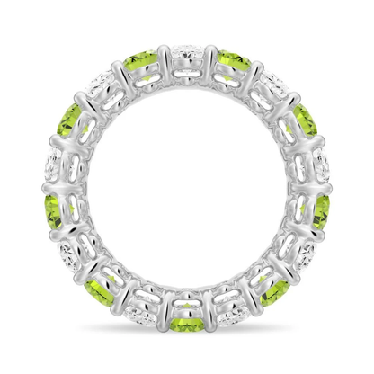 Oval-Cut Gemstone & White Sapphire Band