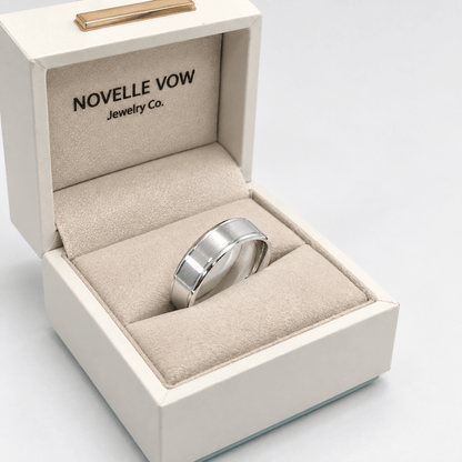 6mm Brushed Finish Men's Wedding Band - Novelle Vow