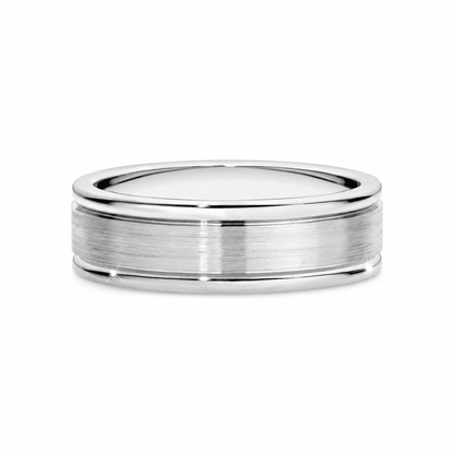 6mm Brushed Finish Men's Wedding Band - Novelle Vow