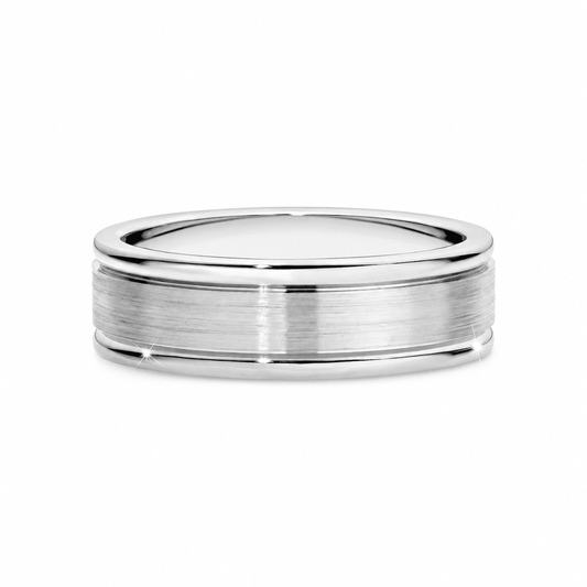 6mm Brushed Finish Men's Wedding Band - Novelle Vow