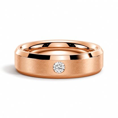 6mm Brushed Flush-Set Moissanite Men's Wedding Band - Novelle Vow