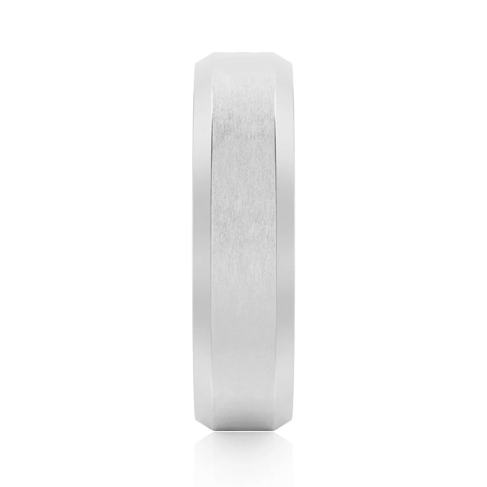 6mm Brushed Flush-Set Moissanite Men's Wedding Band - Novelle Vow
