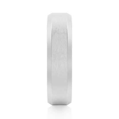 6mm Brushed Flush-Set Moissanite Men's Wedding Band - Novelle Vow