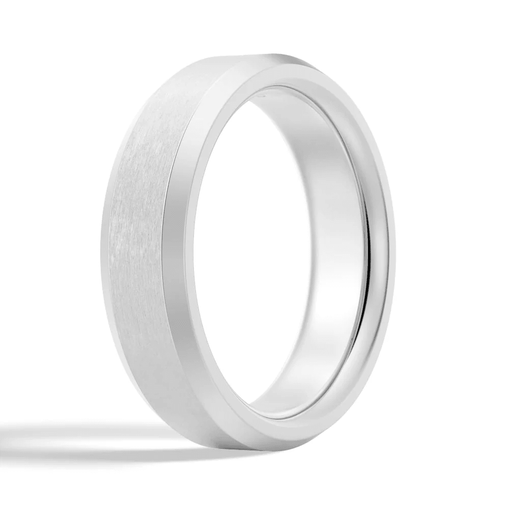 6mm Brushed Flush-Set Moissanite Men's Wedding Band - Novelle Vow