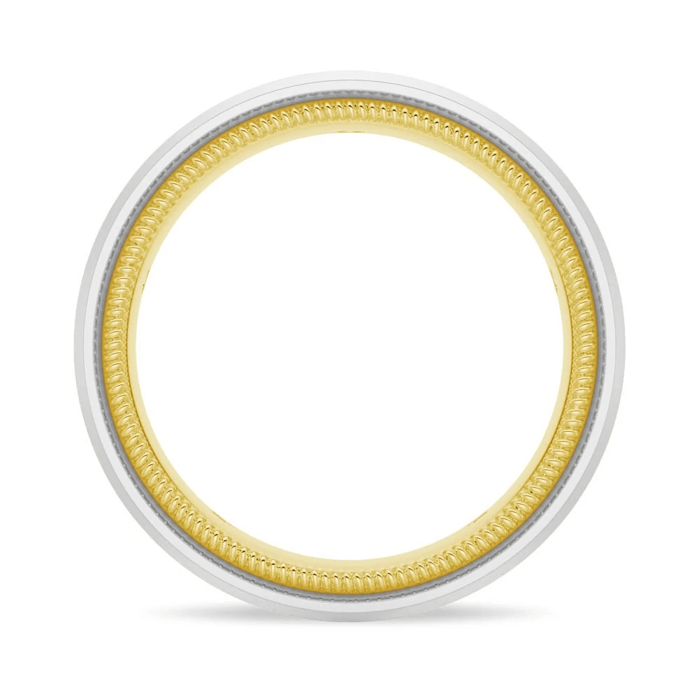 7.5mm Two-Tone Matte Finish Moissanite Men's Wedding Band - Novelle Vow