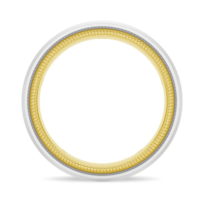 7.5mm Two-Tone Matte Finish Moissanite Men's Wedding Band - Novelle Vow