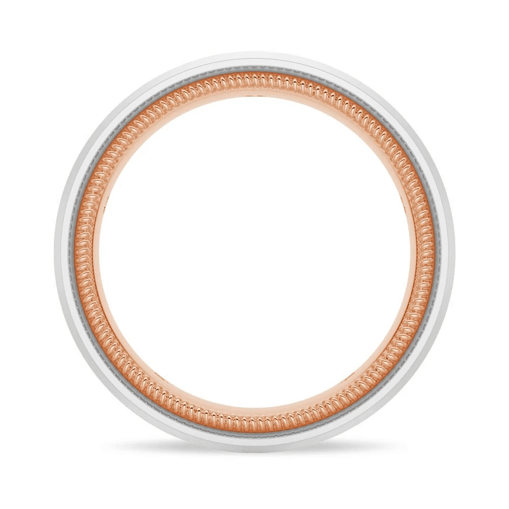 7.5mm Two-Tone Matte Finish Moissanite Men's Wedding Band - Novelle Vow