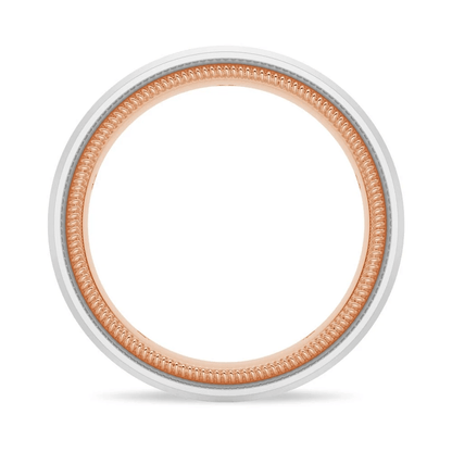 7.5mm Two-Tone Matte Finish Moissanite Men's Wedding Band - Novelle Vow