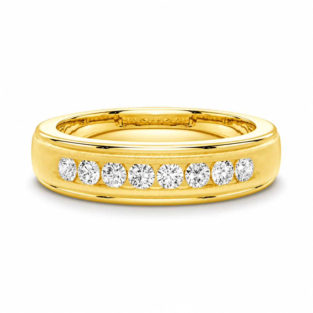 7mm Brushed Channel-Set Moissanite Men's Wedding Band - Novelle Vow