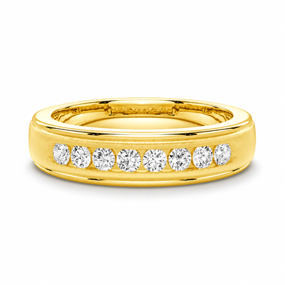 7mm Brushed Channel-Set Moissanite Men's Wedding Band - Novelle Vow