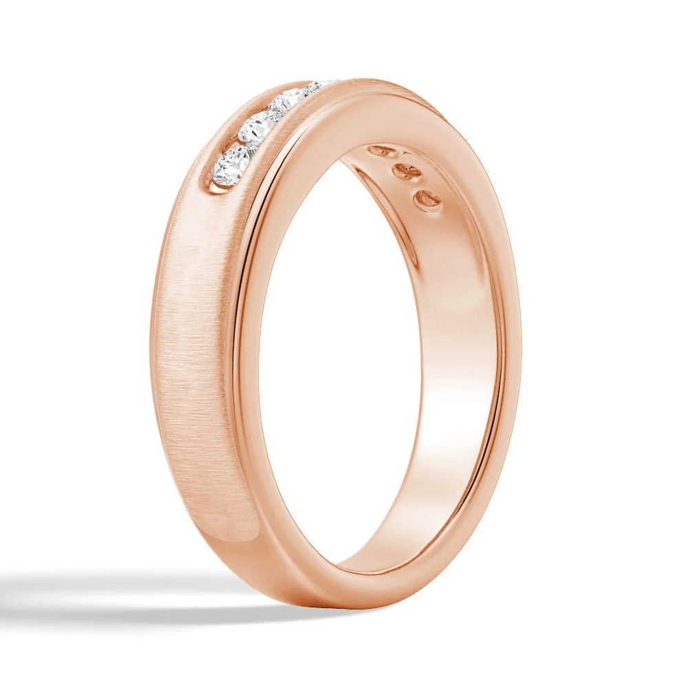 7mm Brushed Channel-Set Moissanite Men's Wedding Band - Novelle Vow