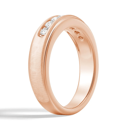 7mm Brushed Channel-Set Moissanite Men's Wedding Band - Novelle Vow