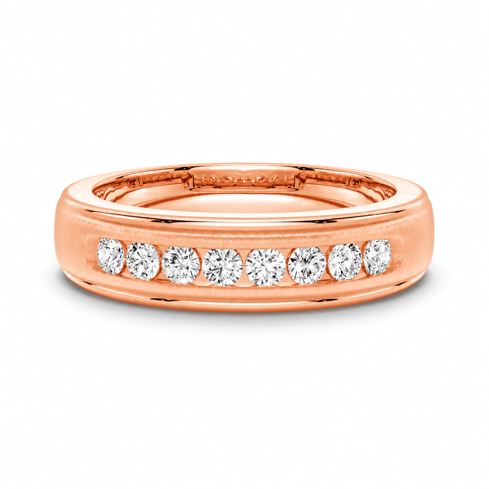 7mm Brushed Channel-Set Moissanite Men's Wedding Band - Novelle Vow