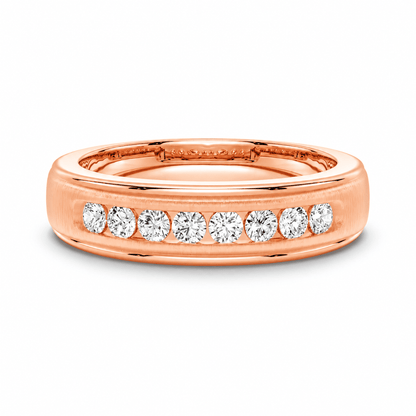 7mm Brushed Channel-Set Moissanite Men's Wedding Band - Novelle Vow